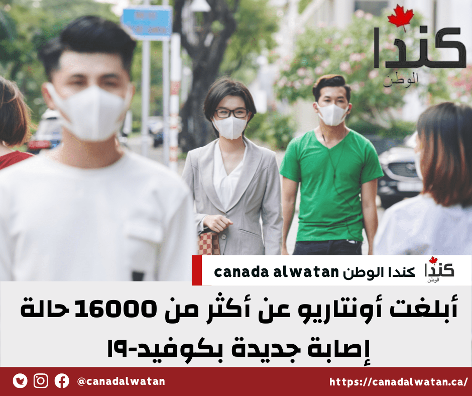 أبلغت أونتاريو عن أكثر من 16000 حالة إصابة جديدة بكوفيد-١٩